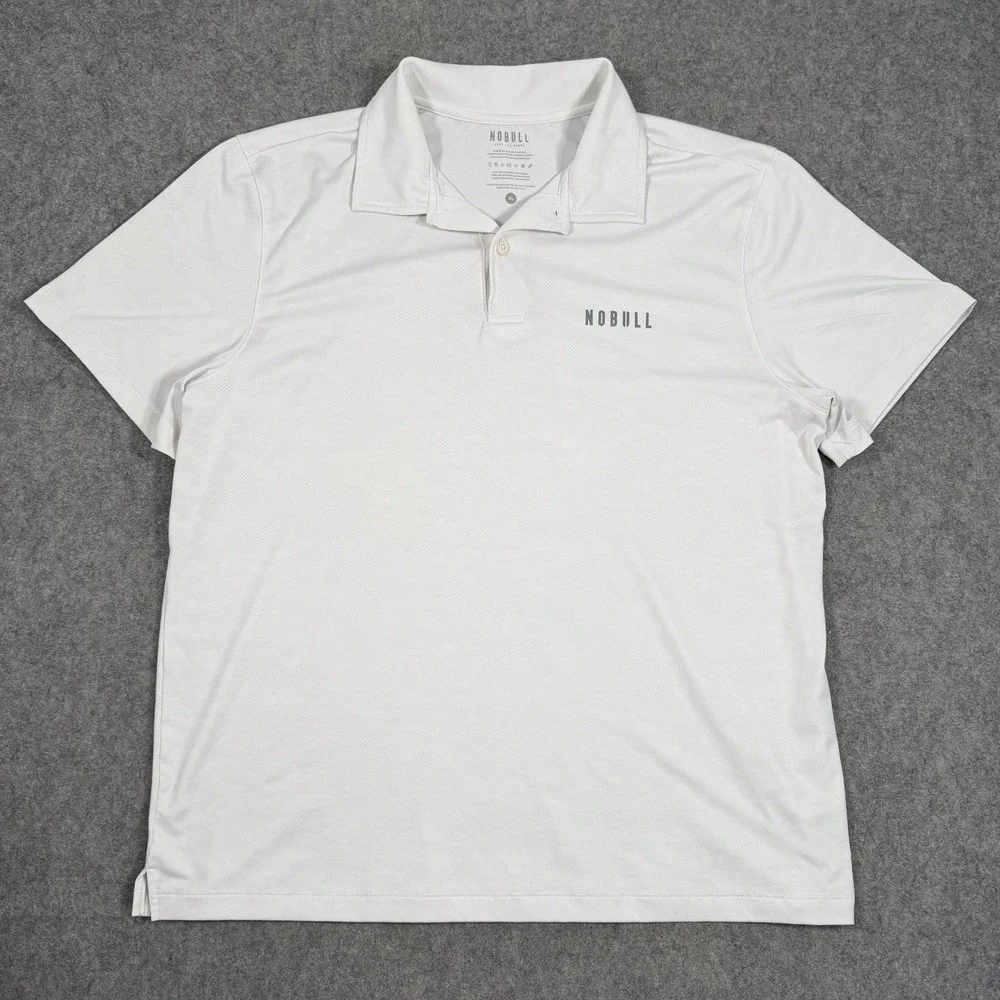 No Bull Performance Golf‎ Polo White Shirt Men's Athletic Stretch Size XL